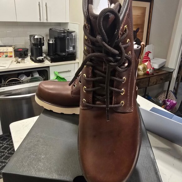 UGG CASON 1159790 LEATHER WATERPROOF WINTER BOOTS MENS SIZE 10 DARK CHESTNUT NEW - Picture 2 of 13